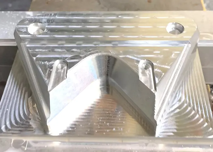 Half-Finished Workpiece on 3-Axis CNC Machine