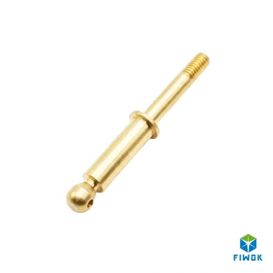 Precision Swiss Machined C3604 Brass Connector Pin with Spherical Head